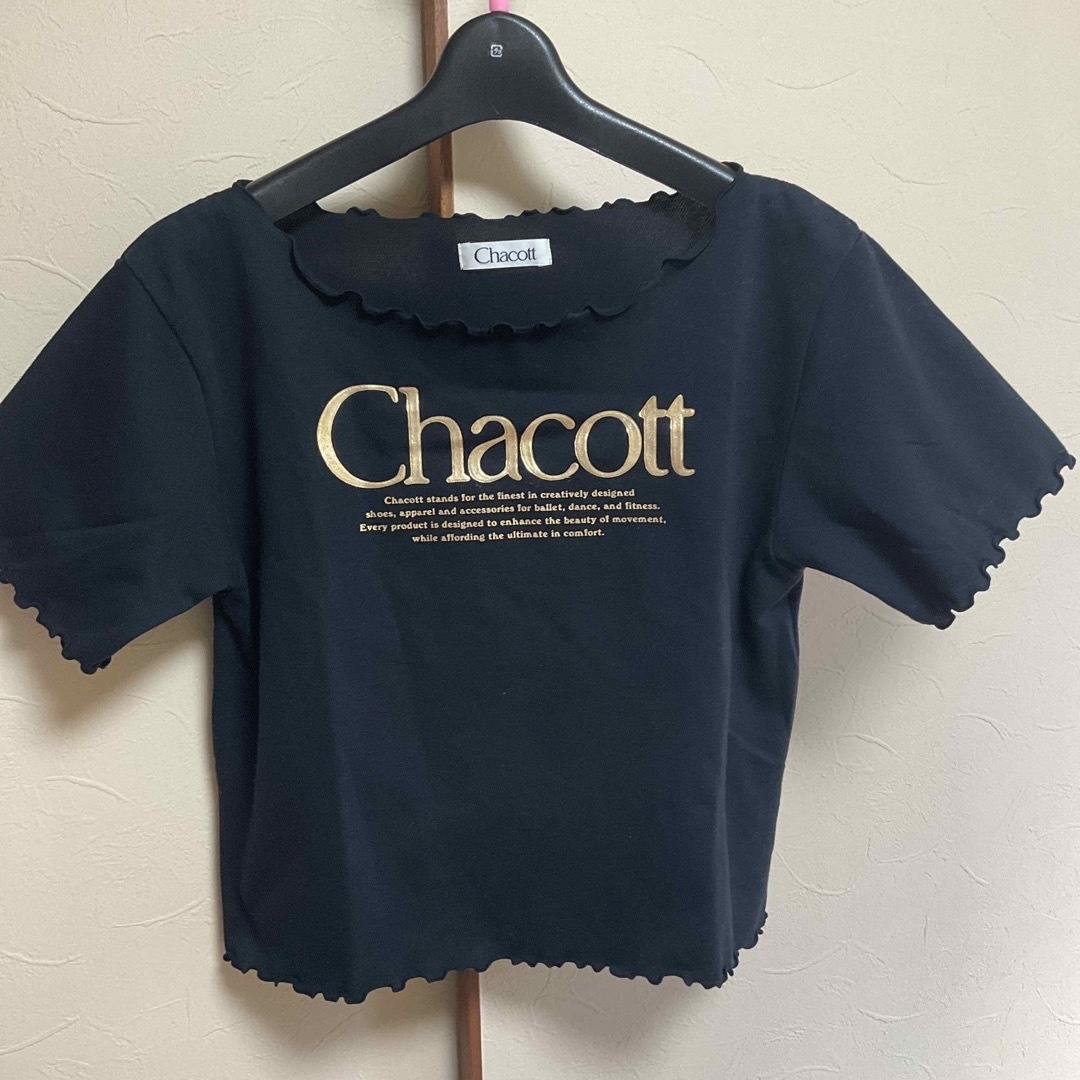 CHACOTT(チャコット)のレオタードアウターTシャツ　黒　チャコット　サイズM レディースのトップス(Tシャツ(半袖/袖なし))の商品写真