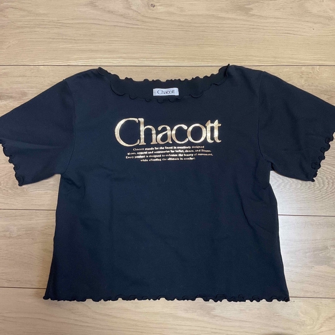 CHACOTT(チャコット)のレオタードアウターTシャツ　黒　チャコット　サイズM レディースのトップス(Tシャツ(半袖/袖なし))の商品写真