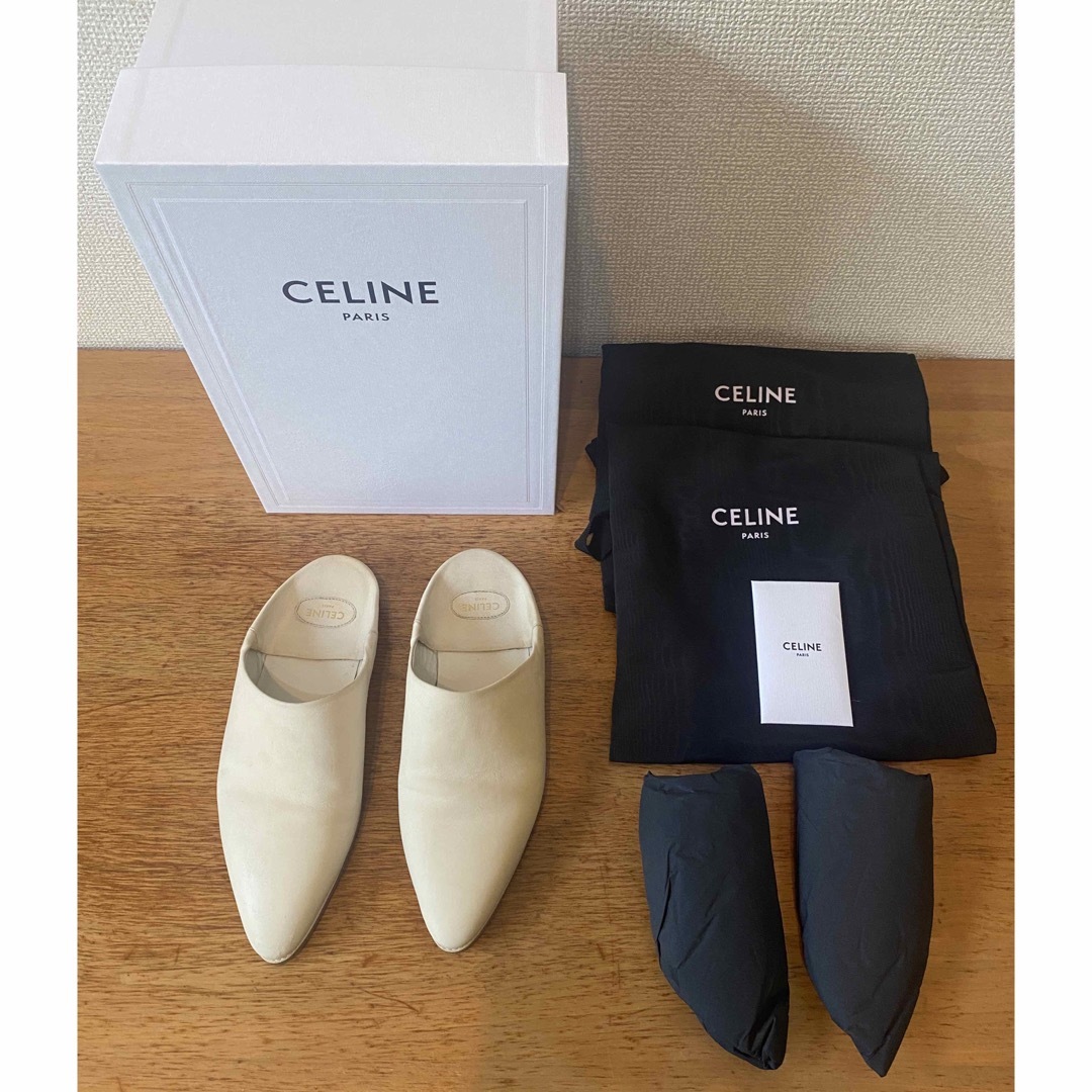 celine(セリーヌ)のCELINE レザースリッポン　アイボリー36 レディースの靴/シューズ(スリッポン/モカシン)の商品写真