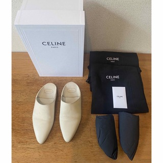 celine - CELINE レザースリッポン　アイボリー36