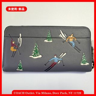 【新品】COACH アコーディオン ウォレット・スキー スロープ プリント