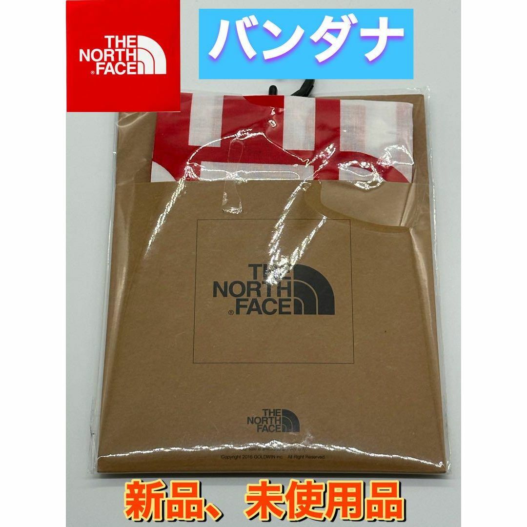 THE NORTH FACE(ザノースフェイス)の新品 ノースフェイス TNF ロゴ バンダナ NN22000　レッド メンズのファッション小物(バンダナ/スカーフ)の商品写真