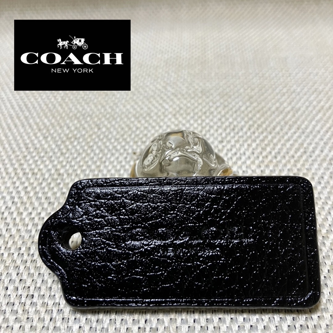 COACH(コーチ)のコーチ レザー エンブレム ブラック レディースのファッション小物(キーホルダー)の商品写真