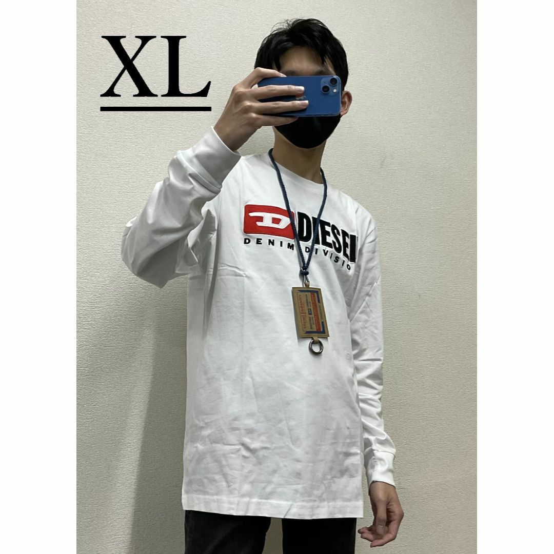 ファッションデザイナー ディーゼル 長袖Tシャツ 20B23 ホワイト L