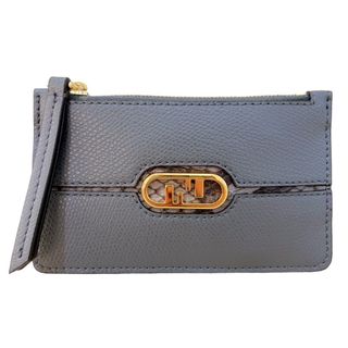 フェンディ(FENDI)の　フェンディ FENDI カードケース 7AS135 グレー/ゴールド金具 レザー レディース カードケース(名刺入れ/定期入れ)