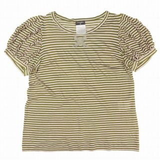 シャネル(CHANEL)の09SS シャネル ココマーク リボン ボーダー Tシャツ 40 HK9(Tシャツ(半袖/袖なし))