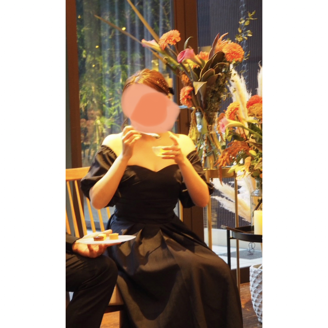 結婚式  大きめ　ウエディングドレス  二次会  黒 衣装 レディースのフォーマル/ドレス(ウェディングドレス)の商品写真