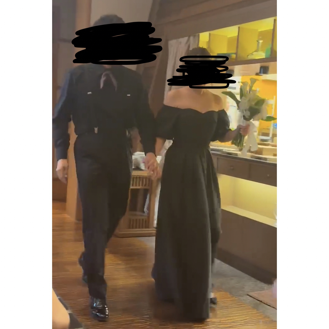 結婚式  大きめ　ウエディングドレス  二次会  黒 衣装 レディースのフォーマル/ドレス(ウェディングドレス)の商品写真