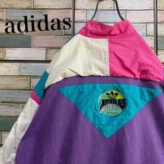 アディダス(adidas)の【80's】アディダスオリジナルス　ハーフボタンナイロンジャケット　コットン切替(ナイロンジャケット)