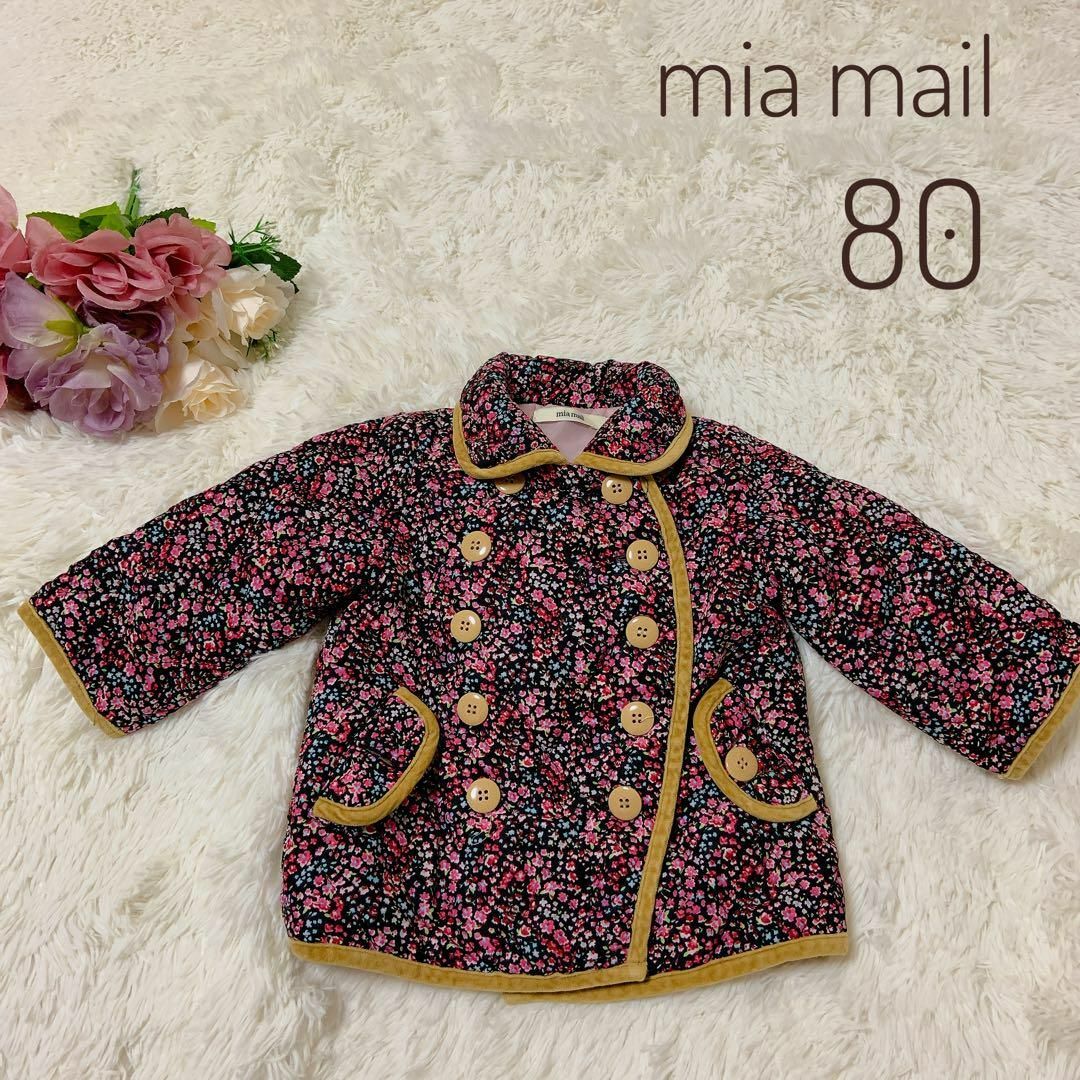 mia mail(ミアメール)の【美品】mia mail ミアメール　花柄アウター　ジャンパー　あったか　80 キッズ/ベビー/マタニティのキッズ服女の子用(90cm~)(ジャケット/上着)の商品写真