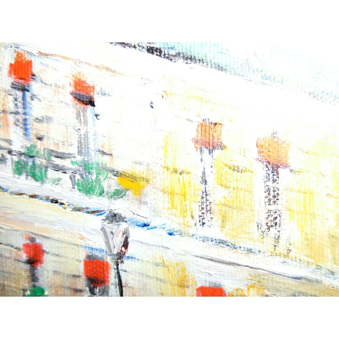 sale【ART】津久見章真筆(街角のカフェ)サムホール-