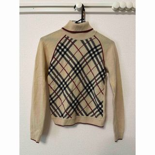 美品 バーバリーロンドン 長袖ニット オレンジ シルク カシミヤ混 M 2
