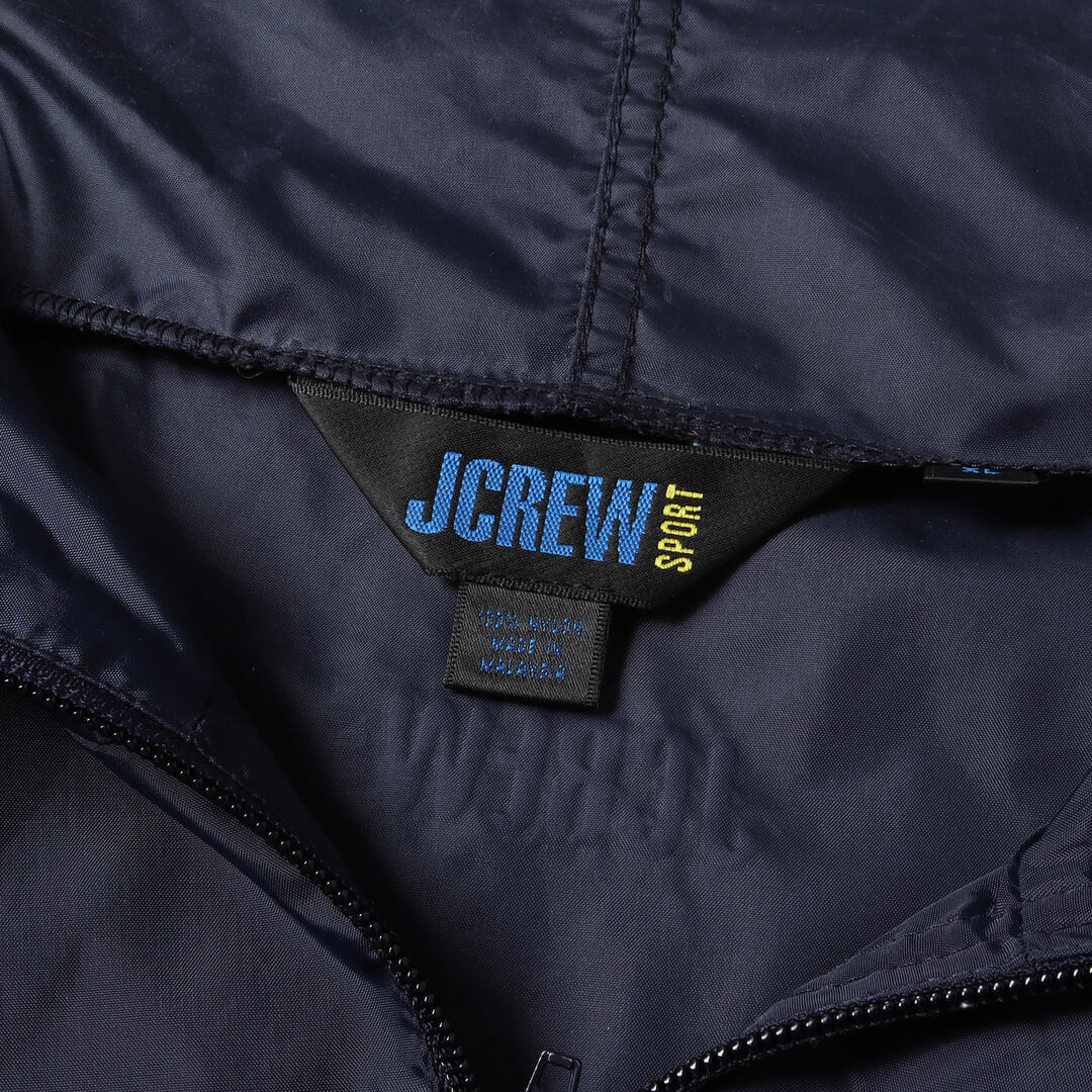 J.CREW ジェイクルー 90s ハーフジップ パッカブル ナイロン アノラックパーカー / 90年代 J.CREW SPORT ネイビー 紺 XL  アウター ブルゾン コート フーディー【メンズ】【中古】