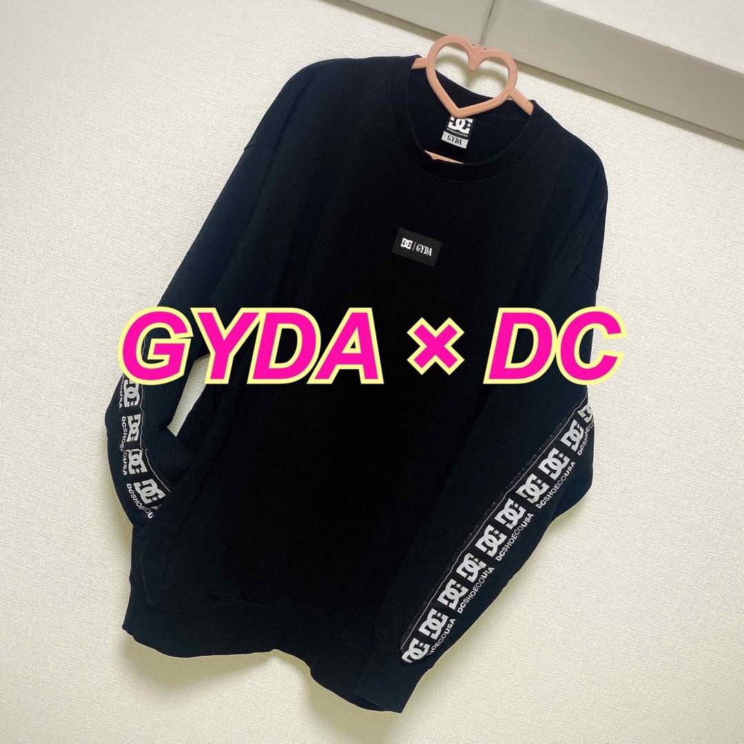 GYDA×DC★コラボ★スウェット★プルオーバー★ブラック★ロゴライン