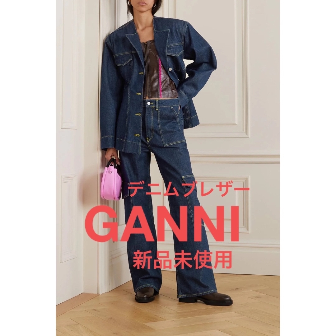 レディース※新品未使用※GANNI Rinse Denim Fitted Blazer