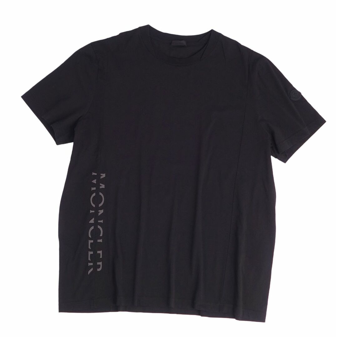 美品 モンクレール MONCLER Tシャツ カットソー 半袖 ショートスリーブ ロゴプリント トップス メンズ 3XL ブラック