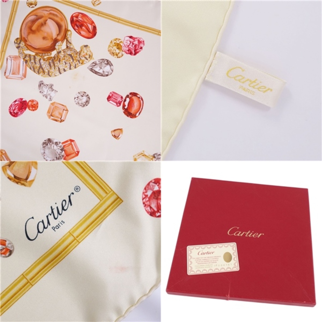 Cartier - カルティエ Cartier スカーフ 宝石柄 ジュエリー柄 Cartier - カルティエ Cartier スカーフ 宝石柄 ジュエリー柄