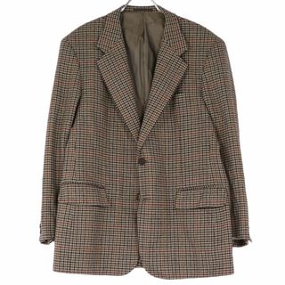 バーバリー(BURBERRY)のVintage バーバリー Burberrys ジャケット テーラードジャケット ツイード 千鳥格子 アウター メンズ 96-86-170AB5(M相当) ブラウン(テーラードジャケット)