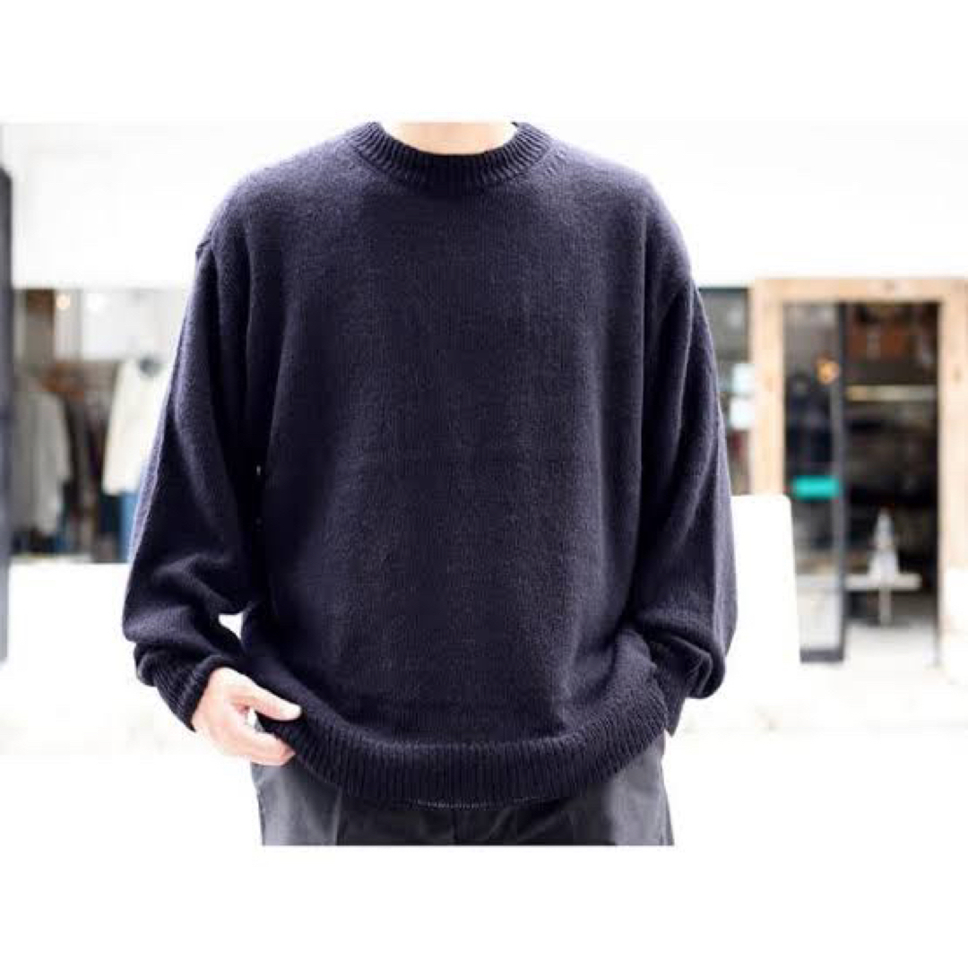 comoli カシミヤクルーネックニット navy | フリマアプリ ラクマ