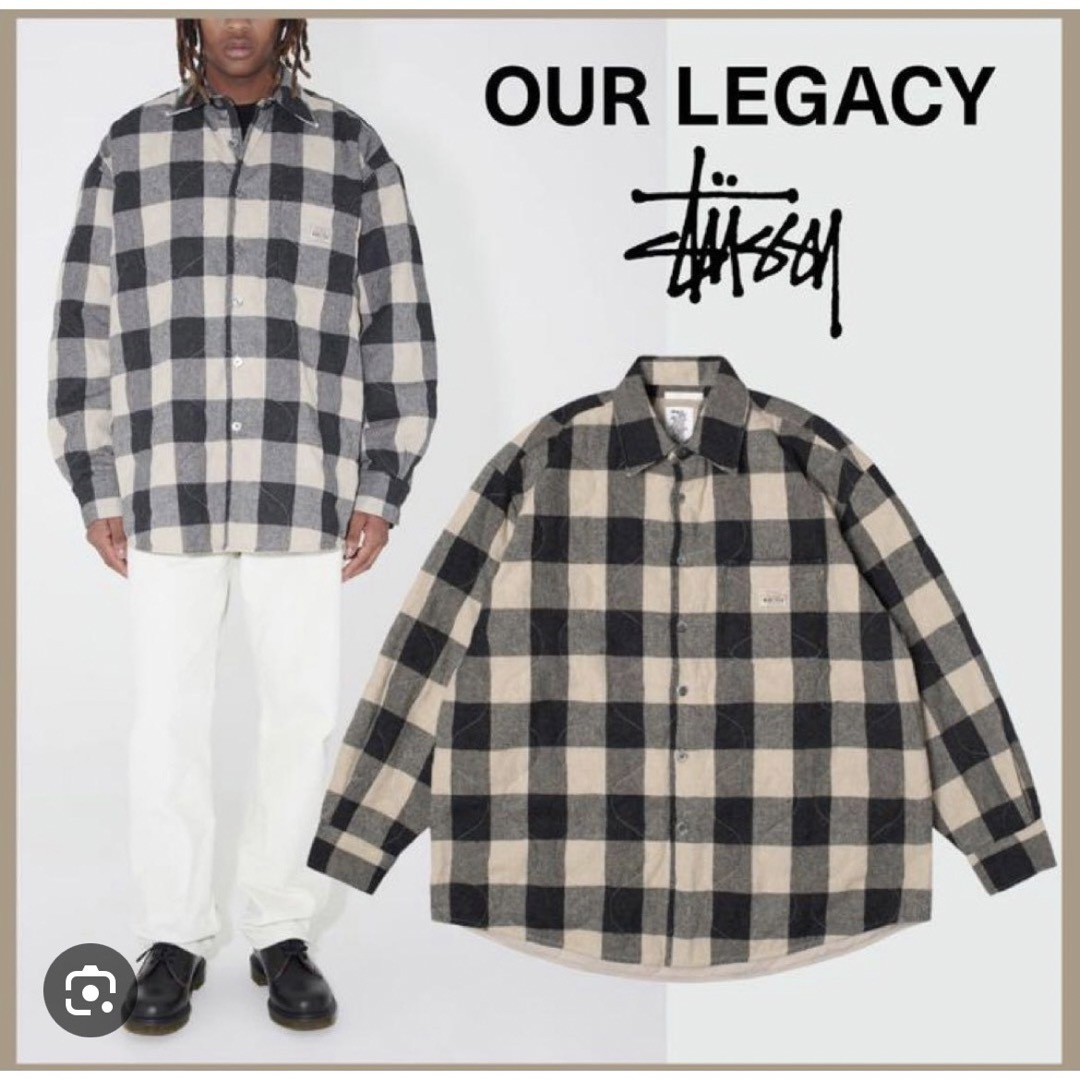 OUR LEGACY×STUSSY WORKSHOP キルティングチェックシャツ-