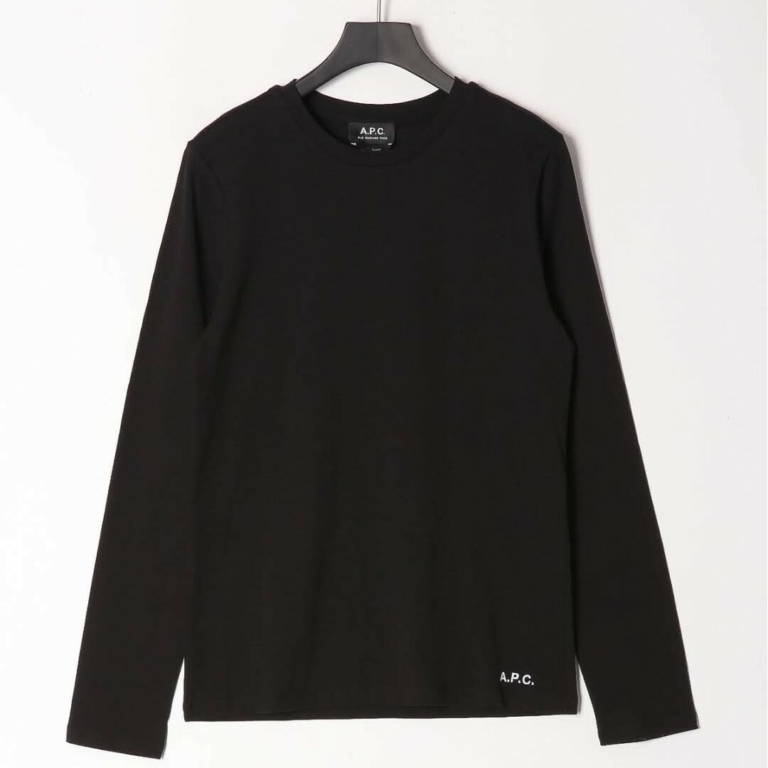 A.P.C(アーペーセー)の■新品【A.P.C.】ブラックカットソー、長袖、ホログラム、XS、ブラック、黒 メンズのトップス(Tシャツ/カットソー(七分/長袖))の商品写真