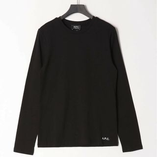 ■新品【A.P.C.】ブラックカットソー、長袖、ホログラム、XS、ブラック、黒