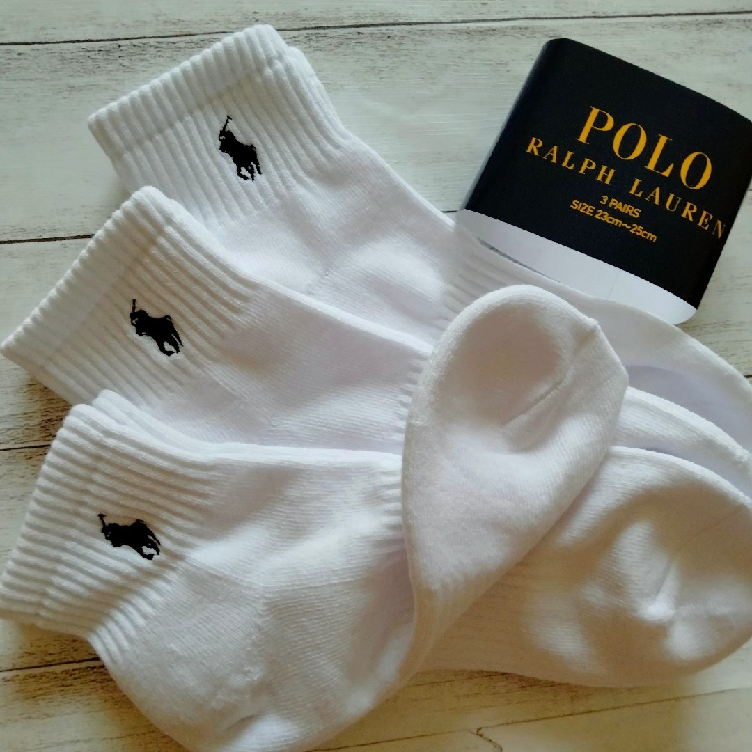 POLO RALPH LAUREN(ポロラルフローレン)のポロラルフローレン レディースソックス 23～25cm 3足セット ホワイト レディースのレッグウェア(ソックス)の商品写真