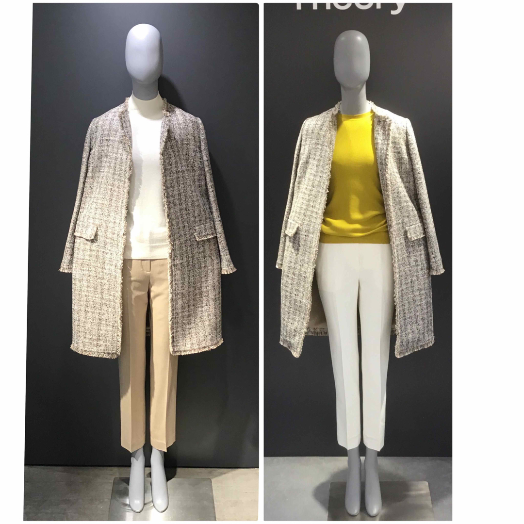 theory(セオリー)の theory 20SS 華やかミックスツイード　ノーカラーコート　P レディースのジャケット/アウター(ノーカラージャケット)の商品写真