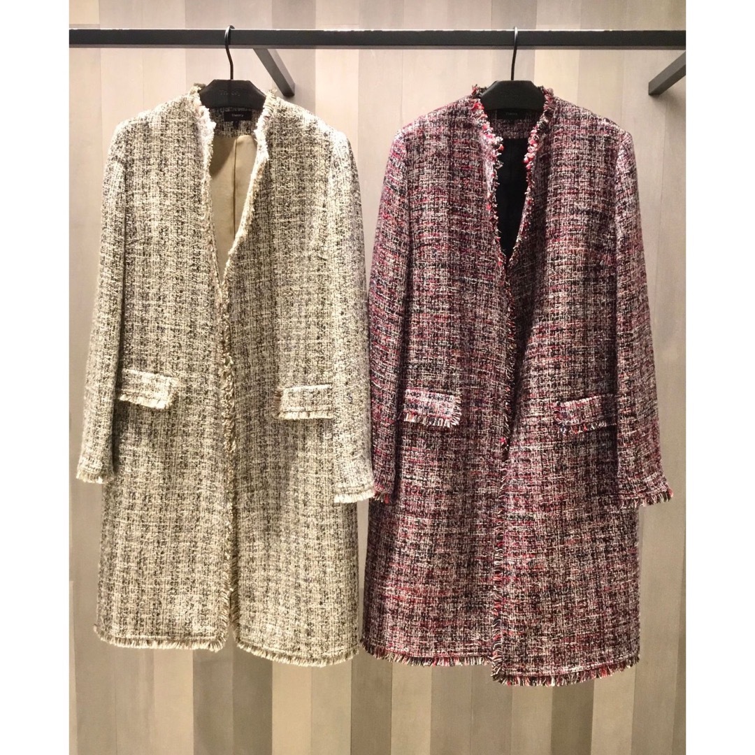 theory(セオリー)の theory 20SS 華やかミックスツイード　ノーカラーコート　P レディースのジャケット/アウター(ノーカラージャケット)の商品写真