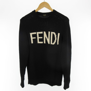 FENDI イタリア製 ズッカ ネックロゴ モックネック 半袖 Tシャツ L 黒