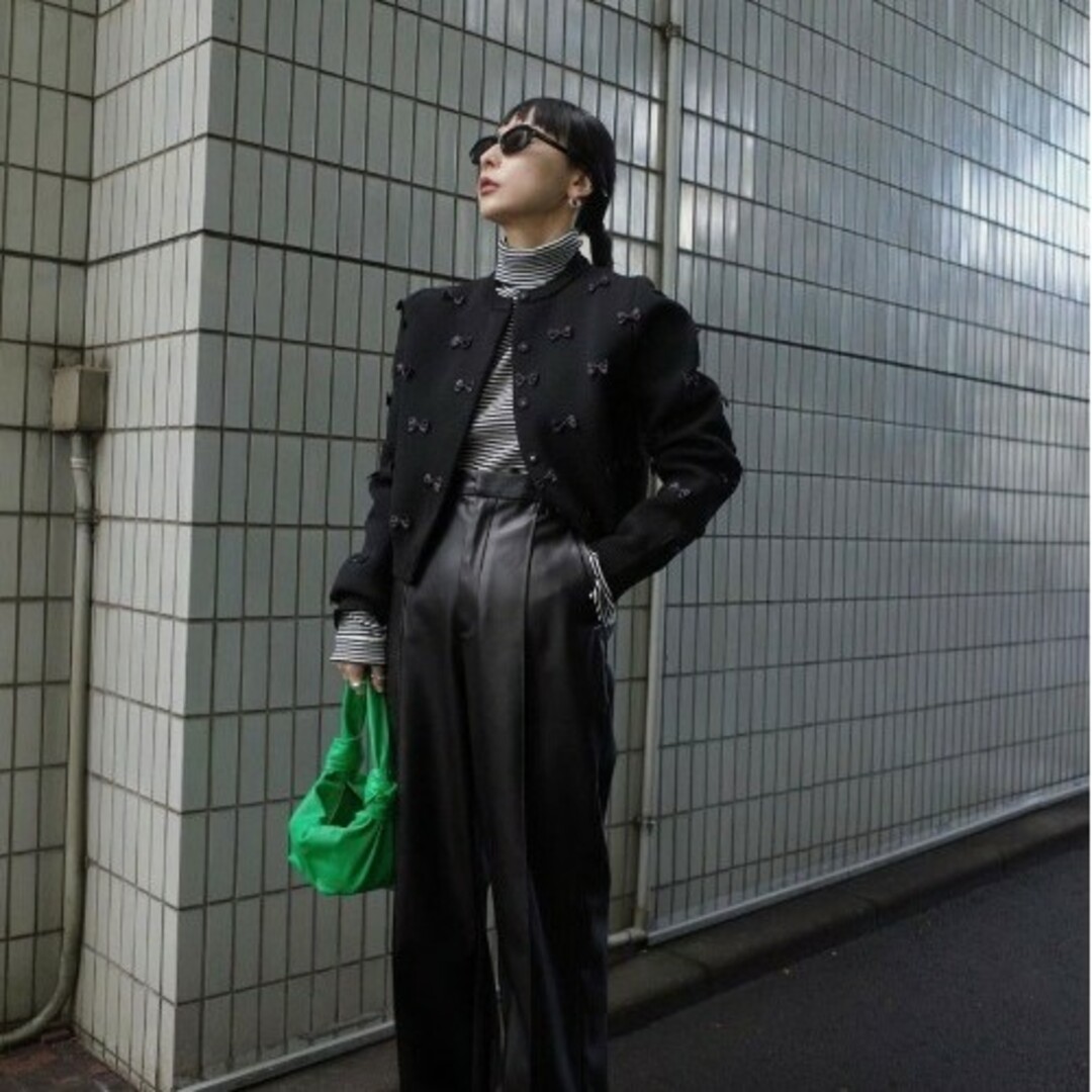 Ameri VINTAGE - AmeriVINTAGE MANY RIBBON SHORT KNIT TOPの通販 by