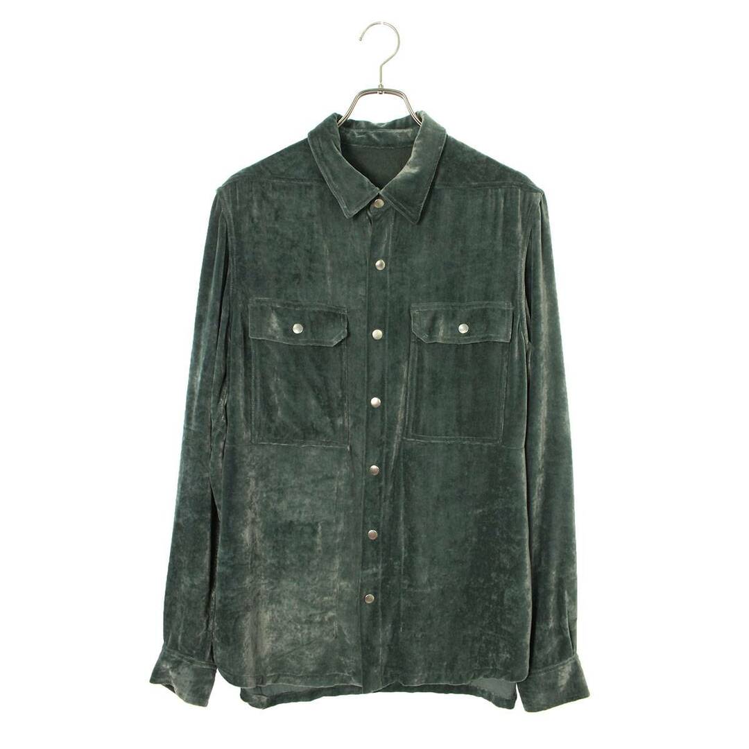Rick Owens - リックオウエンス RU02B2729 ベロア長袖シャツ Rick Owens - リックオウエンス RU02B2729 ベロア長袖シャツ