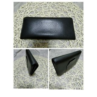 良品⭐️GUCCI レザーロングウォレット二つ折り 黒 多機能 長財布 ビジネス