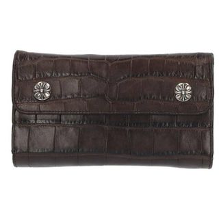 新品未使用 CHROME HEARTS クロムハーツ 時計ケース ハラコ レザー ブラウン ピンク セメタリーパッチ  54508