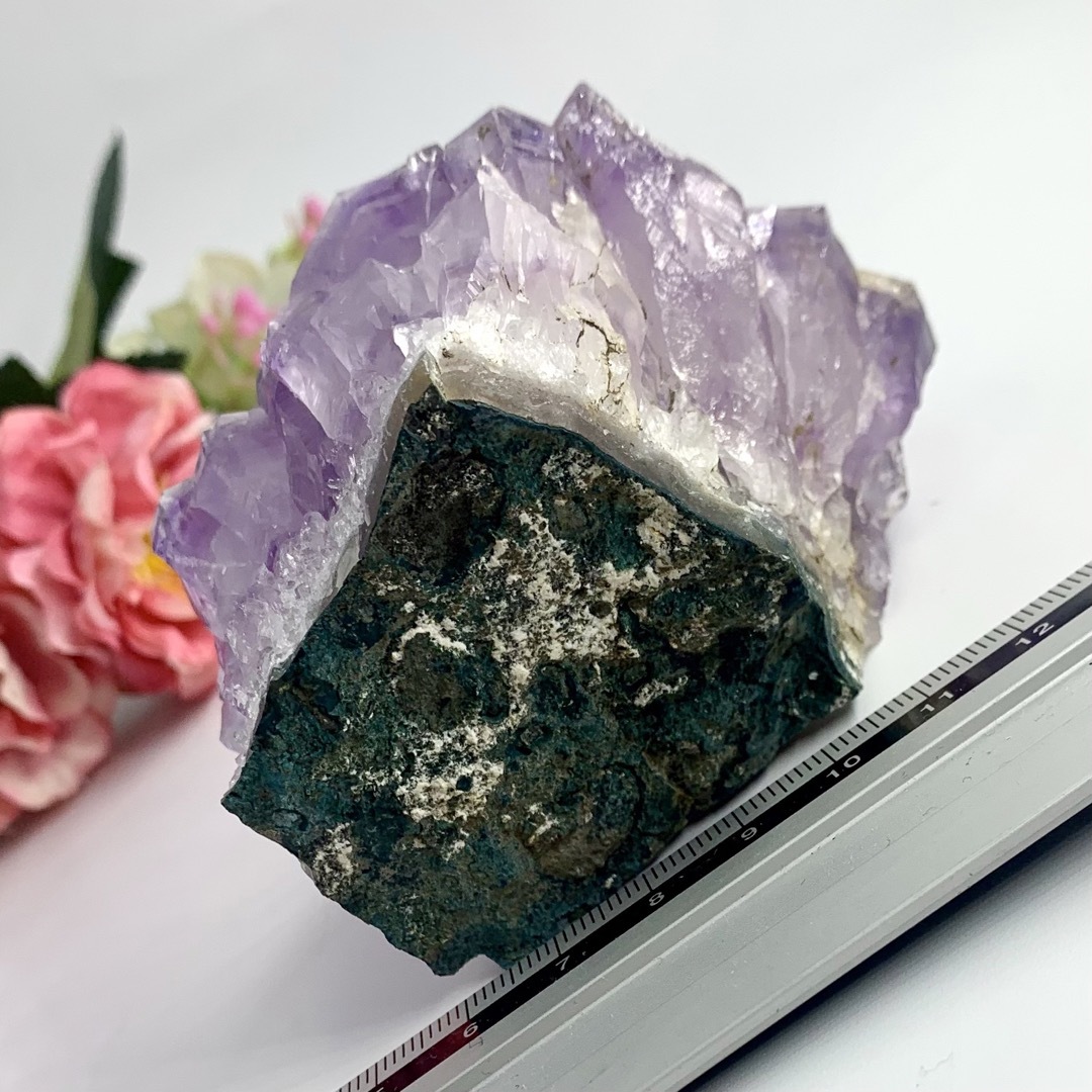 【高品質】透明感・光沢のある美しい紫色◆アメジストクラスター 約358g 天然石 5