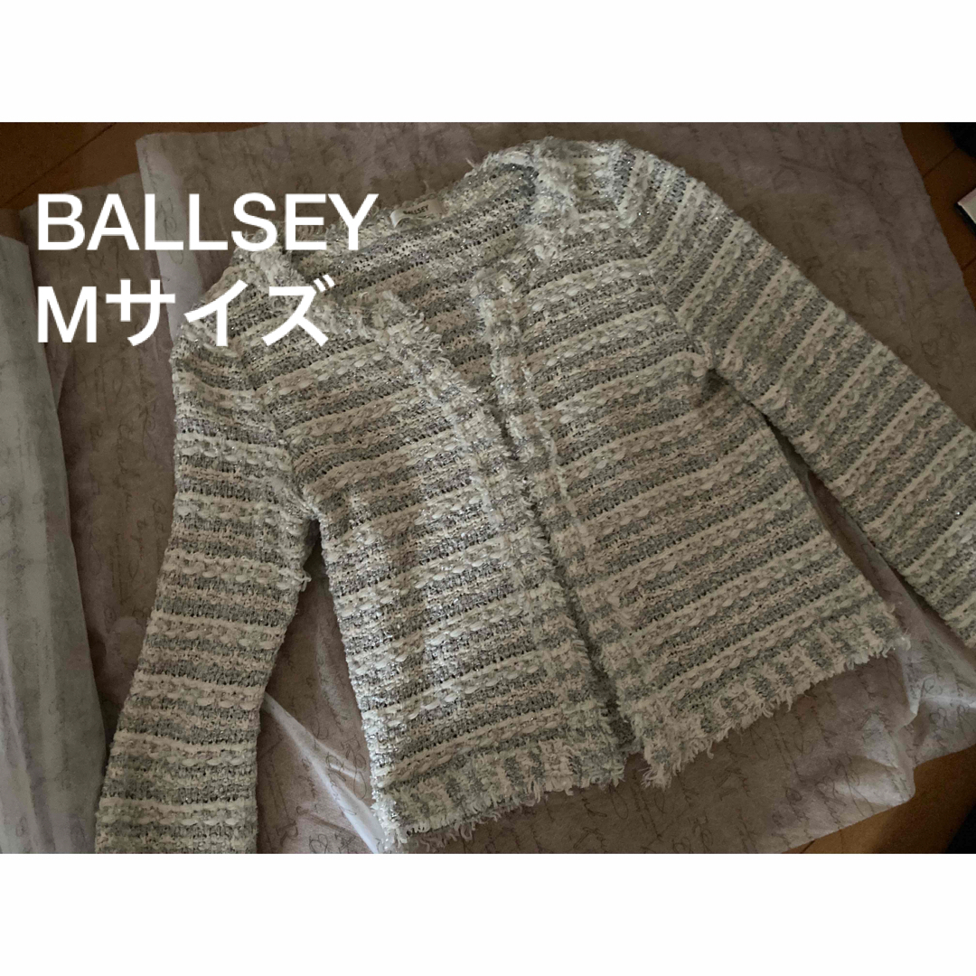 ボールジー Ballseyノーカラーツイードジャケット 36美品