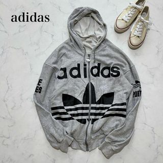 adidas　アディダス ジップアップ パーカー トレフォイルロゴ　黒×ピンクM