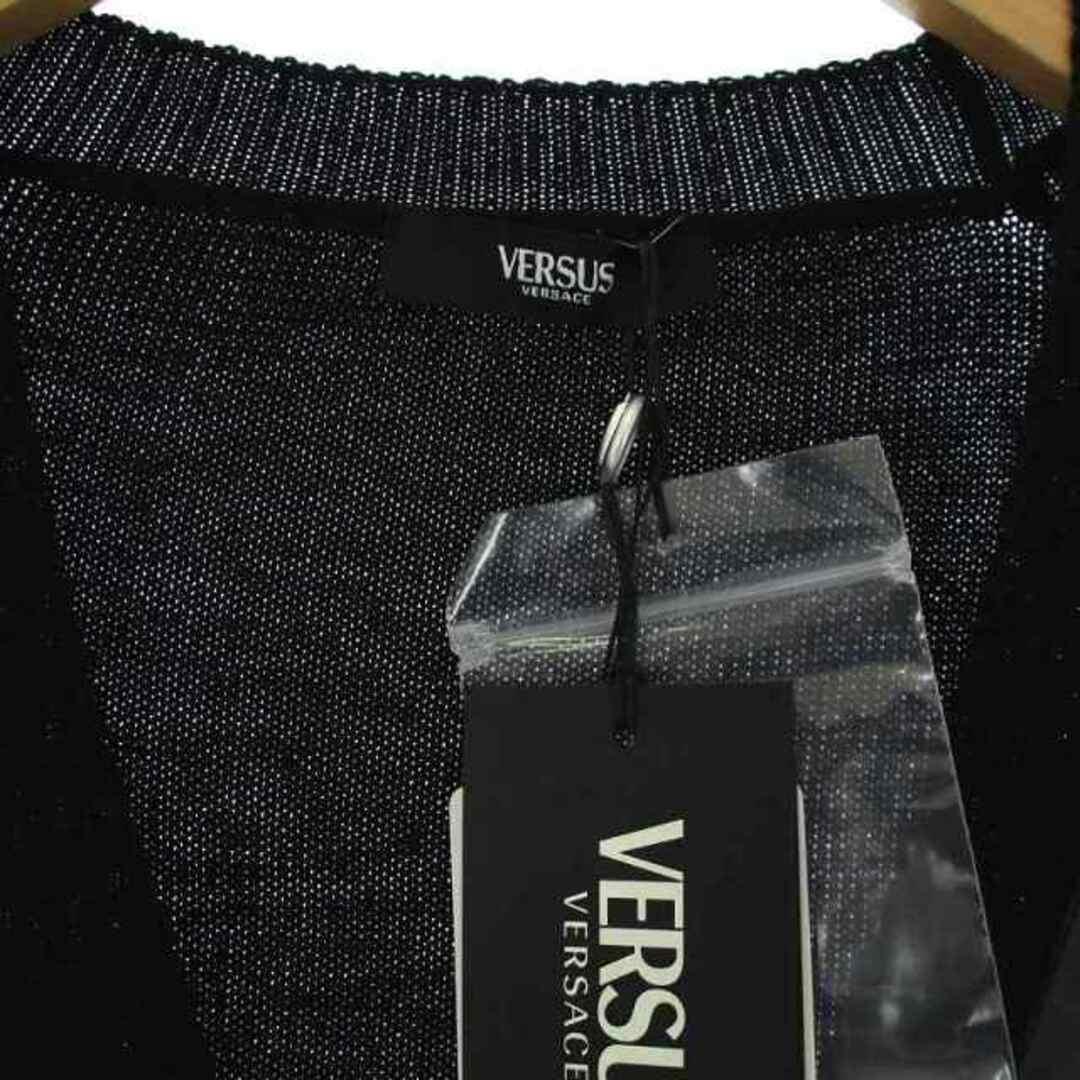 47cm着丈VERSUS VERSACE 12FW カーディガン フェイクレザー ニット