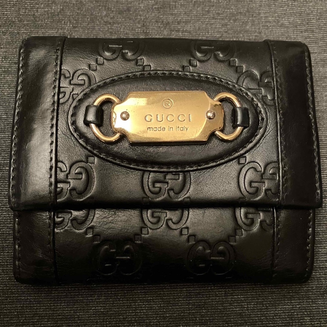 Gucci   GUCCI 折りたたみ財布 ブラック 二つ折り財布の通販 by