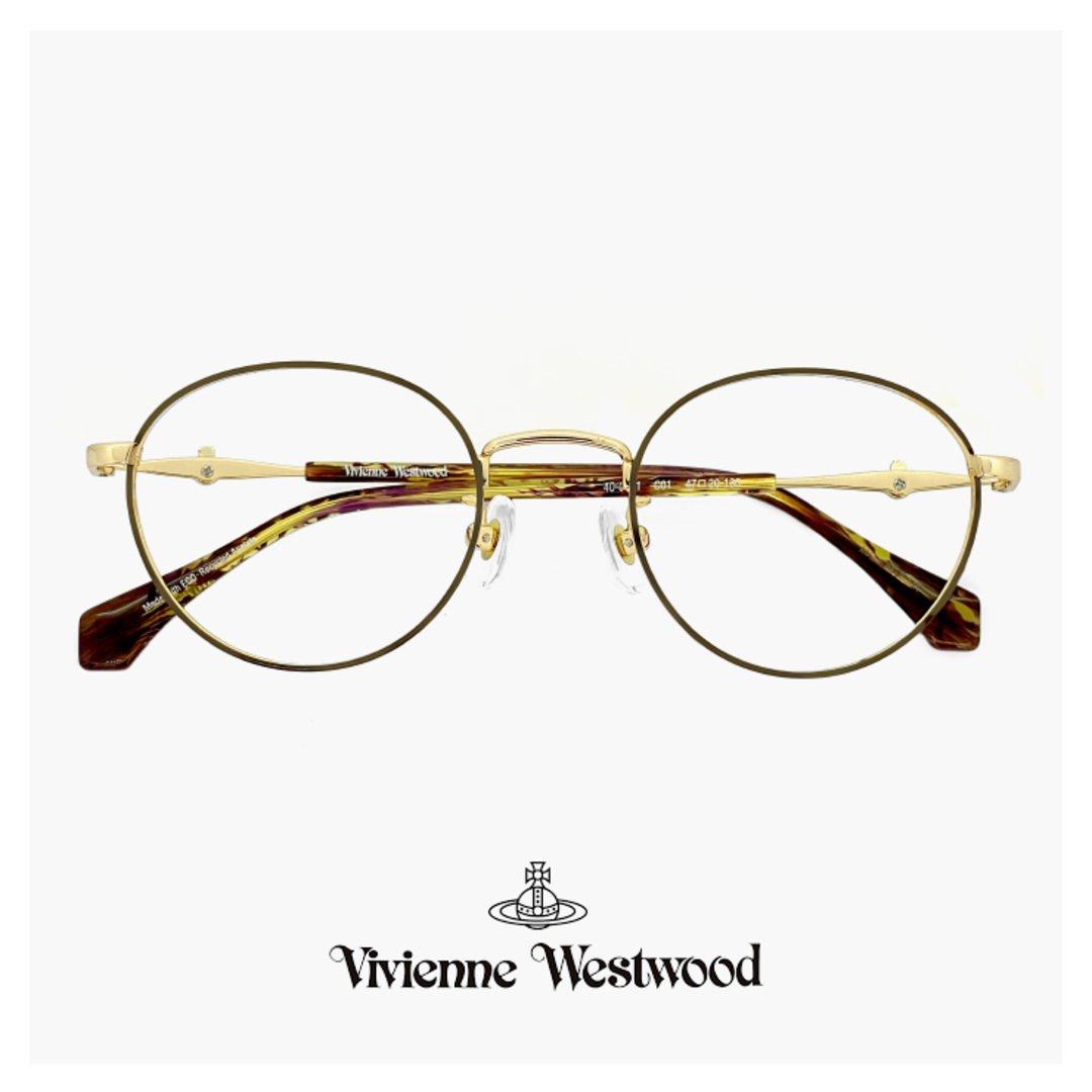 Vivienne Westwood(ヴィヴィアンウエストウッド)の【新品】 ヴィヴィアン ウエストウッド メガネ 40-0001 c01 47mm レディース 小さめ Vivienne Westwood 眼鏡 女性 ブランド 小さい 小振り ボストン 型 幅 狭い メガネ フレーム アジアンフィット モデル ビビアン レディースのファッション小物(サングラス/メガネ)の商品写真