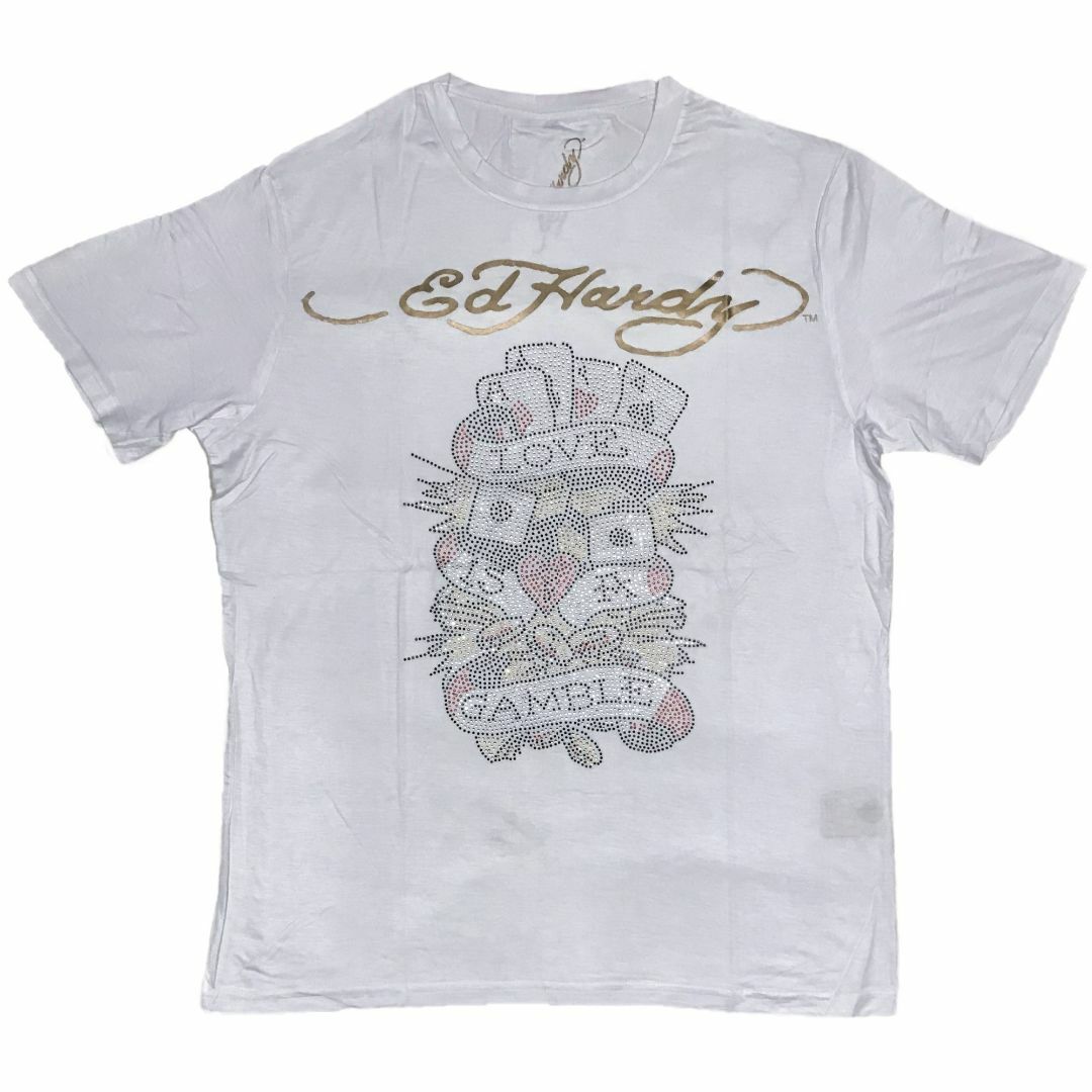 Ed Hardy(エドハーディー)のエド・ハーディ LOVE GAMBLE ストーン Tシャツ ホワイト S メンズのトップス(Tシャツ/カットソー(半袖/袖なし))の商品写真