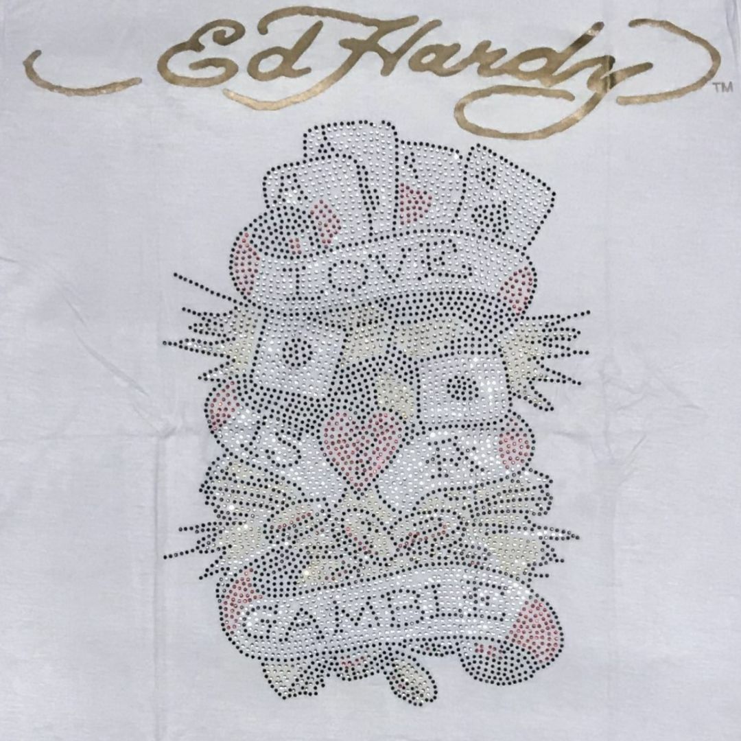 Ed Hardy(エドハーディー)のエド・ハーディ LOVE GAMBLE ストーン Tシャツ ホワイト S メンズのトップス(Tシャツ/カットソー(半袖/袖なし))の商品写真