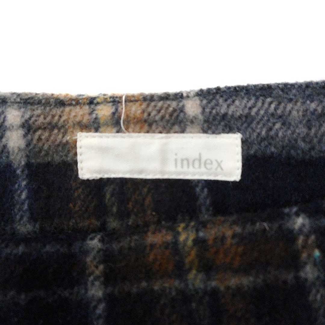 INDEX(インデックス)のインデックス INDEX チェック柄 フレアスカート ひざ丈 起毛 ウール混 レディースのスカート(ひざ丈スカート)の商品写真
