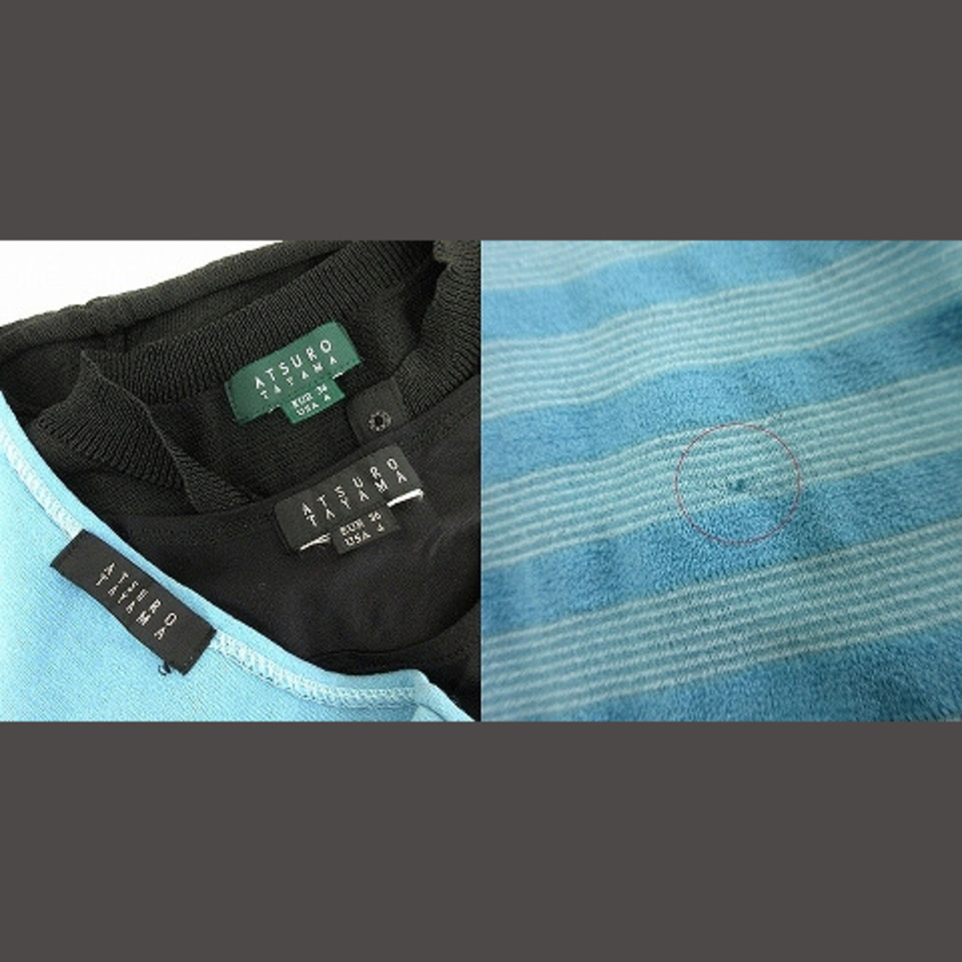 ATSURO TAYAMA(アツロウタヤマ)のアツロウタヤマ Tシャツ ニット カーディガン 3点セット 黒 青 36 レディースのトップス(Tシャツ(半袖/袖なし))の商品写真