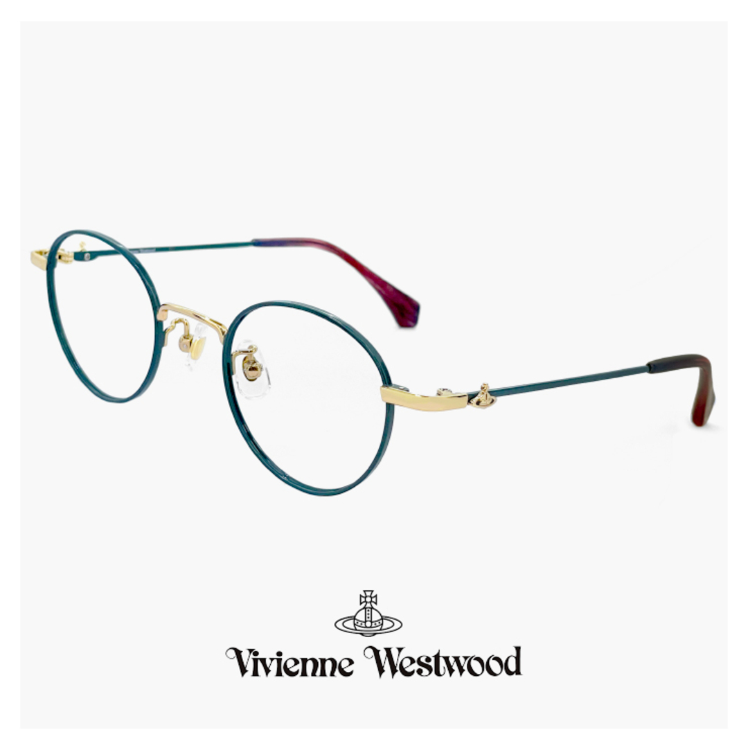 Vivienne Westwood(ヴィヴィアンウエストウッド)の【新品】 ヴィヴィアン ウエストウッド メガネ 40-0002 c01 45mm レディース 小さめ Vivienne Westwood 眼鏡 女性 ブランド 小さい 小振り ラウンド ボストン 型 幅 狭い メガネ フレーム アジアンフィット モデル レディースのファッション小物(サングラス/メガネ)の商品写真