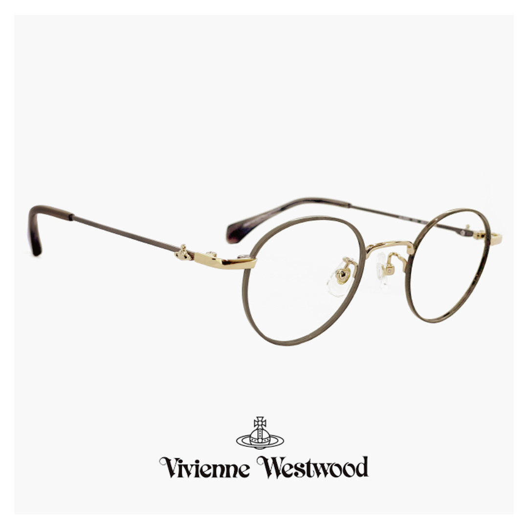 Vivienne Westwood(ヴィヴィアンウエストウッド)の【新品】 ヴィヴィアン ウエストウッド メガネ 40-0002 c02 45mm レディース 小さめ Vivienne Westwood 眼鏡 女性 ブランド 小さい 小振り ラウンド ボストン 型 幅 狭い メガネ フレーム アジアンフィット モデル レディースのファッション小物(サングラス/メガネ)の商品写真