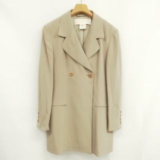 エスカーダ(ESCADA)のダブル 2B シルク ジャケット ブレザー ヴィンテージ 38 サンドベージュ系(テーラードジャケット)