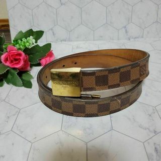 LOUIS VUITTON BR ルイヴィトン BR メンズレザーベルト BR LVロゴ