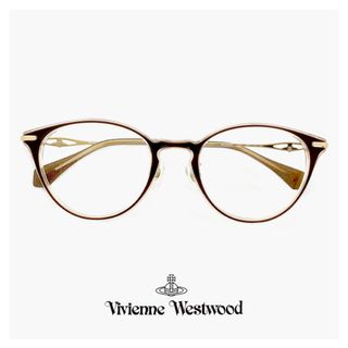 ヴィヴィアンウエストウッド(Vivienne Westwood)の【新品】 ヴィヴィアン ウエストウッド メガネ 40-0006 c01 49mm レディース Vivienne Westwood 眼鏡 女性 40-0006 ボストン 型 ブランド ブラウン カラー フレーム アジアンフィット モデル(サングラス/メガネ)