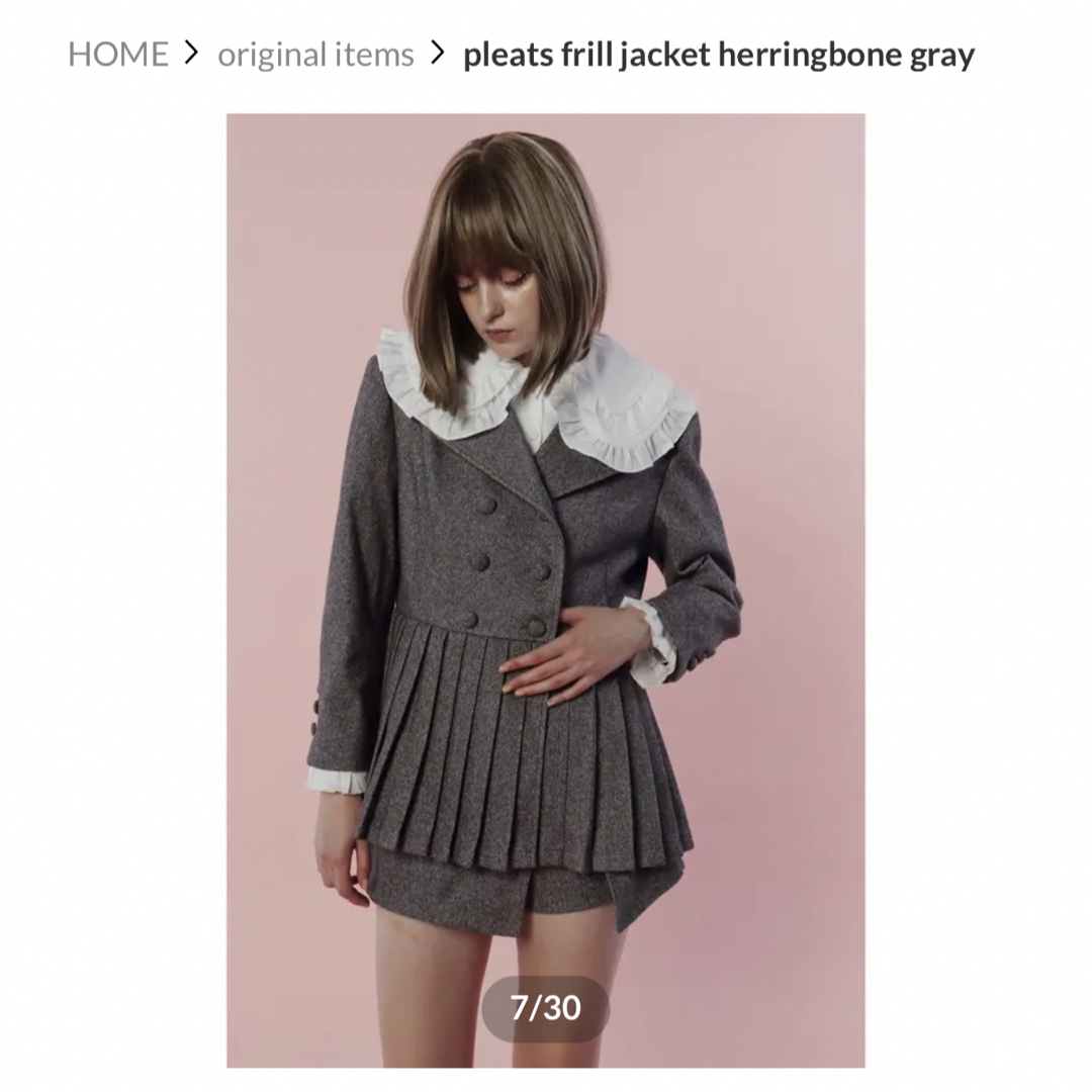 新品epine pleats frill jacket herringbone 1